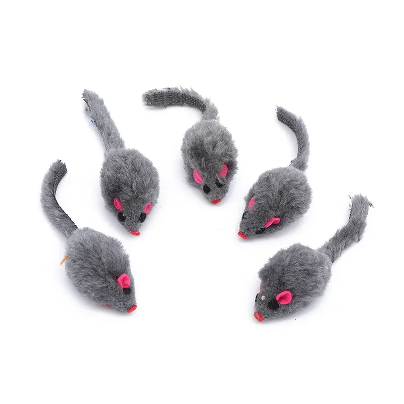 5Pcs Plush Catmint Simulation Mouse Interactive Cat Pet Catnip Teasing Interactive Toy For Kitten Gifts Supplies By Random Color image 2