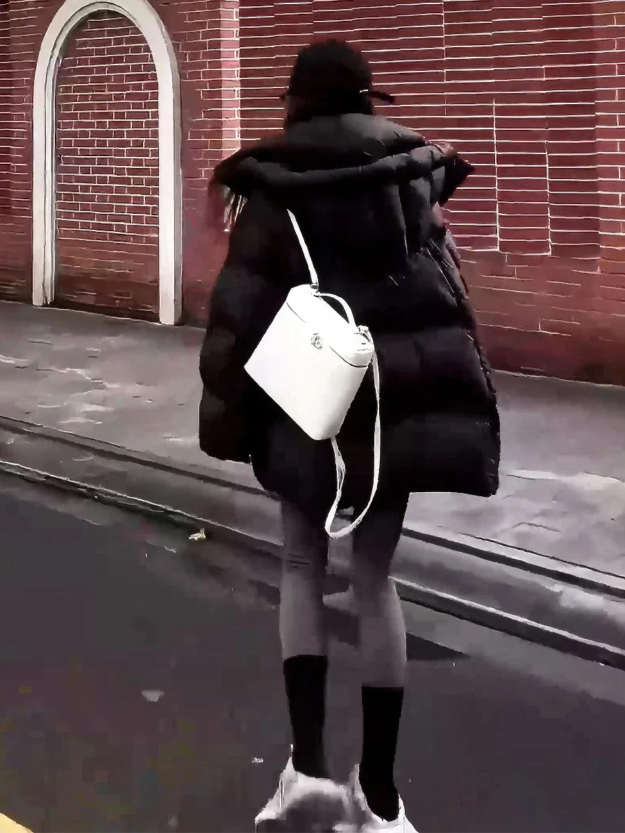 Damska kurtka zimowa Bla Du, ocieplana, z kapturem, zapinana na zamek, krój typu chleb, stójka, nowość 2025