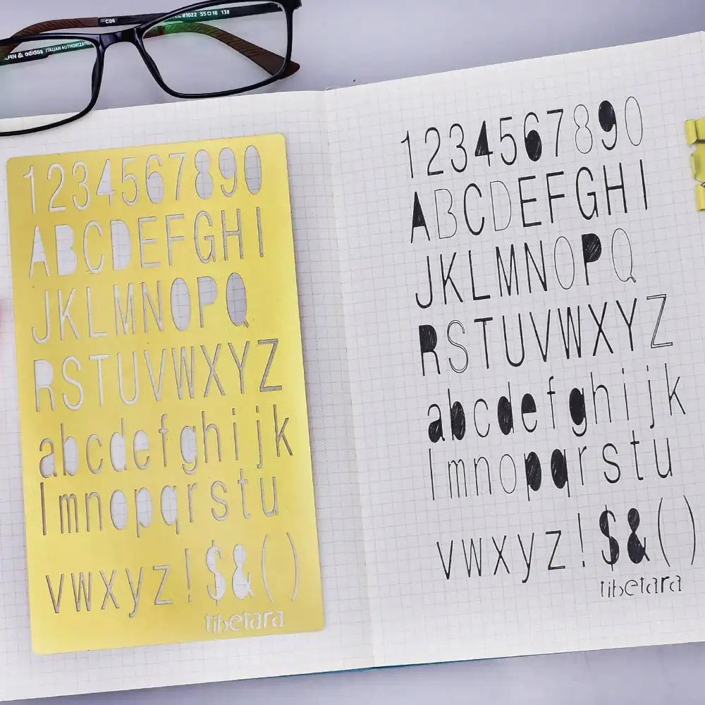 

1 шт. 4x7 дюймов тибара латунный трафарет-планировщик StencilSans Serif Letter трафарет-планировщик для личного дизайна-10194850