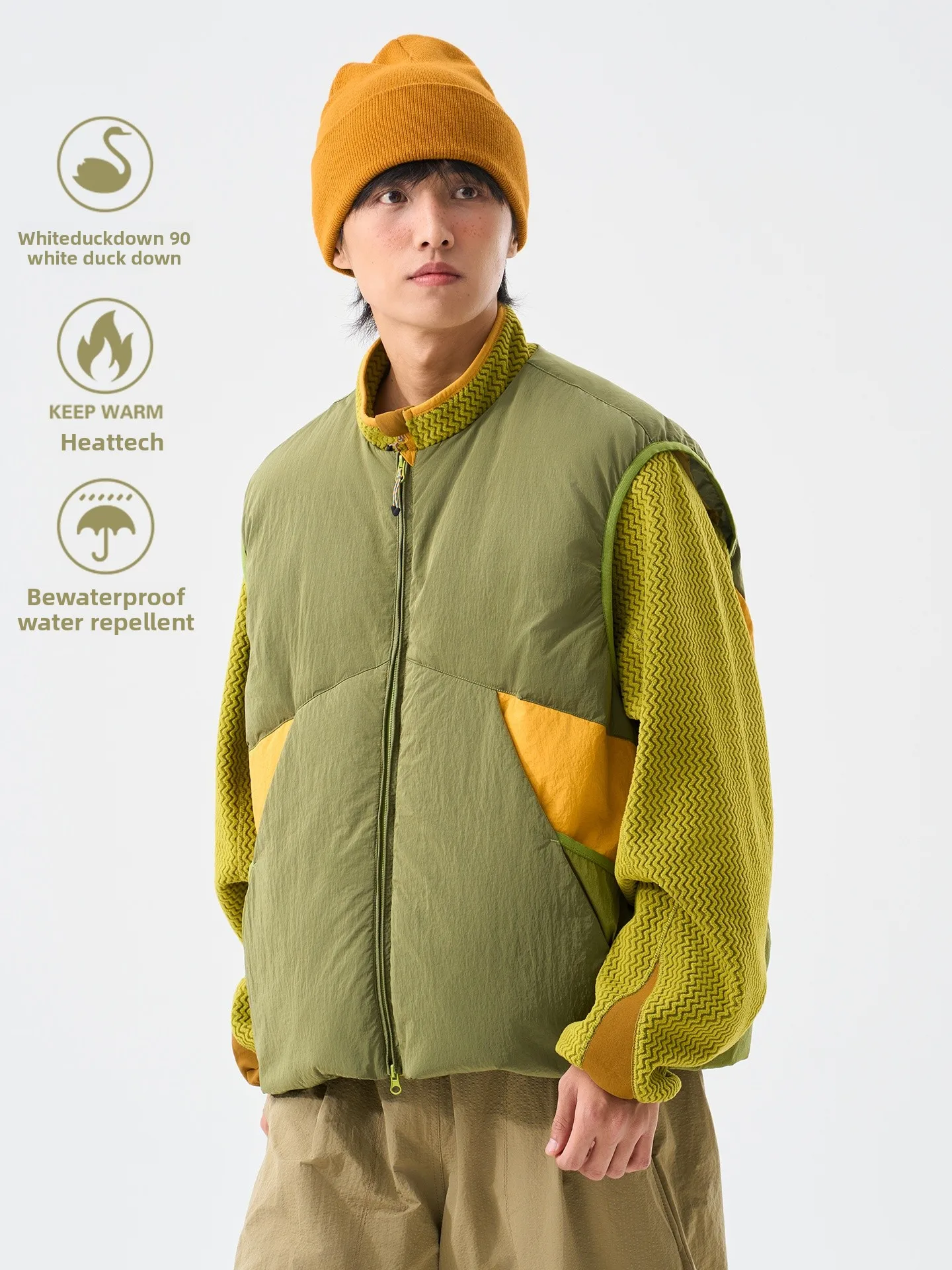 

ex Outdoor Белый Du пуховый жилет Теплая круглая рабочая одежда Ne Svel Куртка для зимы Многослойная молодежная модная нейлоновая ткань