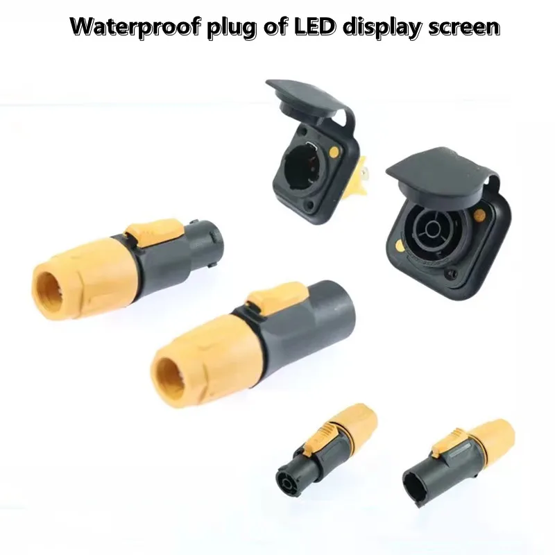 LED Outdoor Waterproof Powercon Connector 20A 250V 3P NAC3FCA NAC3MPA-1  Power Male plug + power Female Chassis Socket Connector