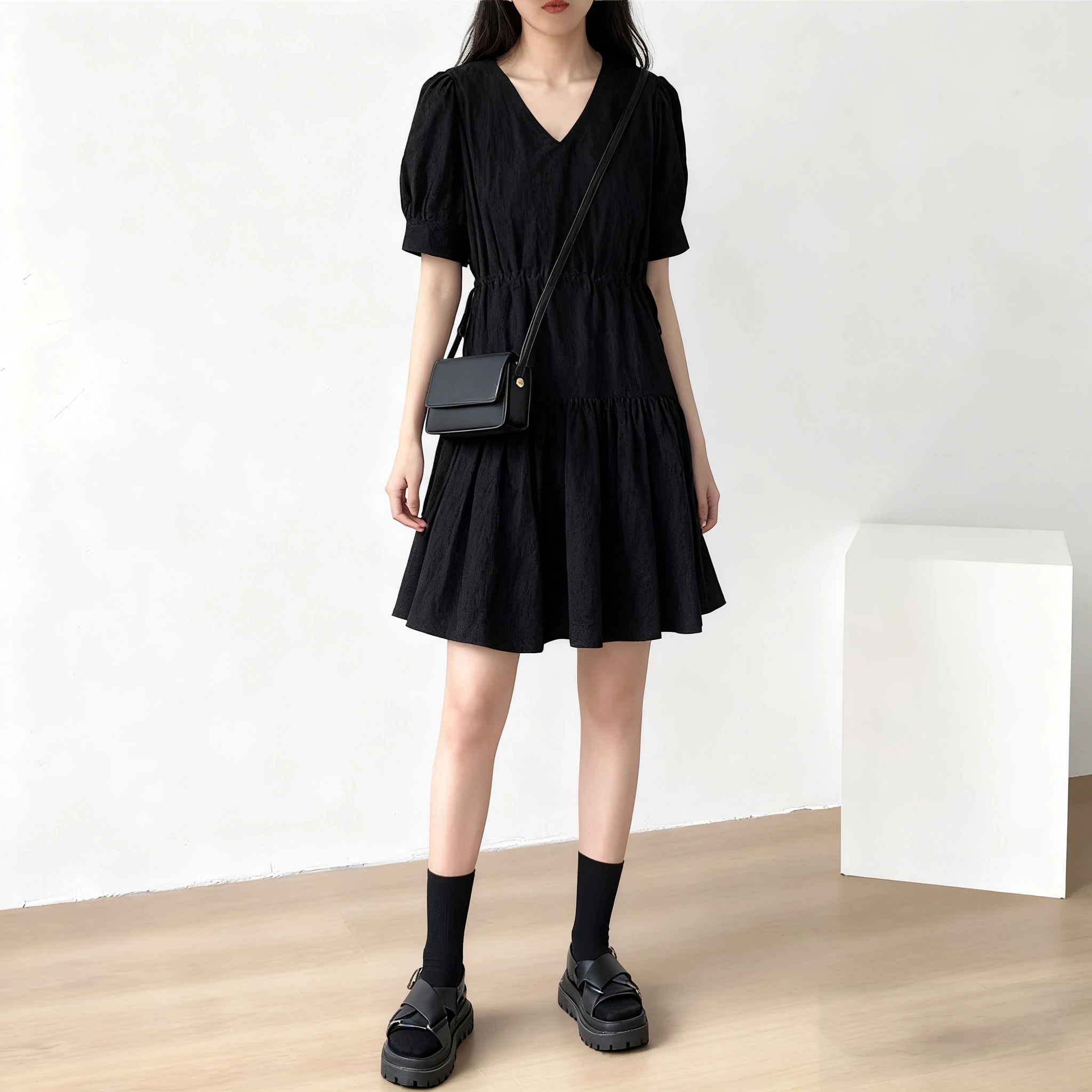 Dresses Short Sleeved Womens Mother Of The Bride Summer Rayon Elastic Suspender Halterneck Crisscross Waistless Patterned Street