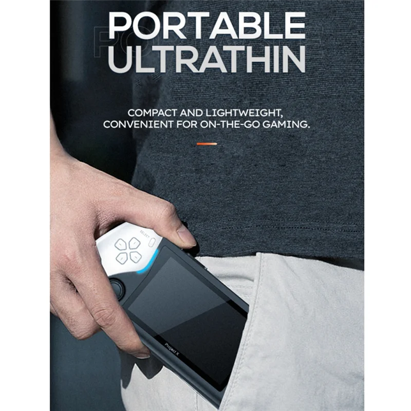 8G 2000+Games Project X Portable Pocket Video Game Console 4.3 Inch IPS Screen Support PS1 Gaming Dual Speaker Stereo Durable