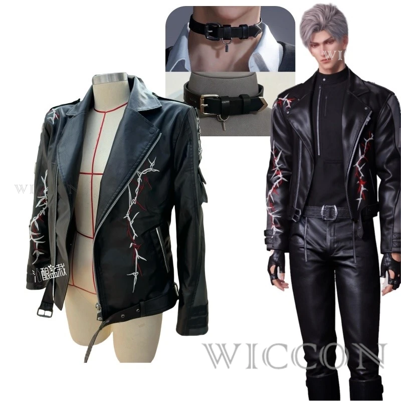 Sylus Cosplay Outfits Costumes: New Items Kid Costume Love and Deepspace Women Anime Woman Leather Jacket Whole Halloween Party