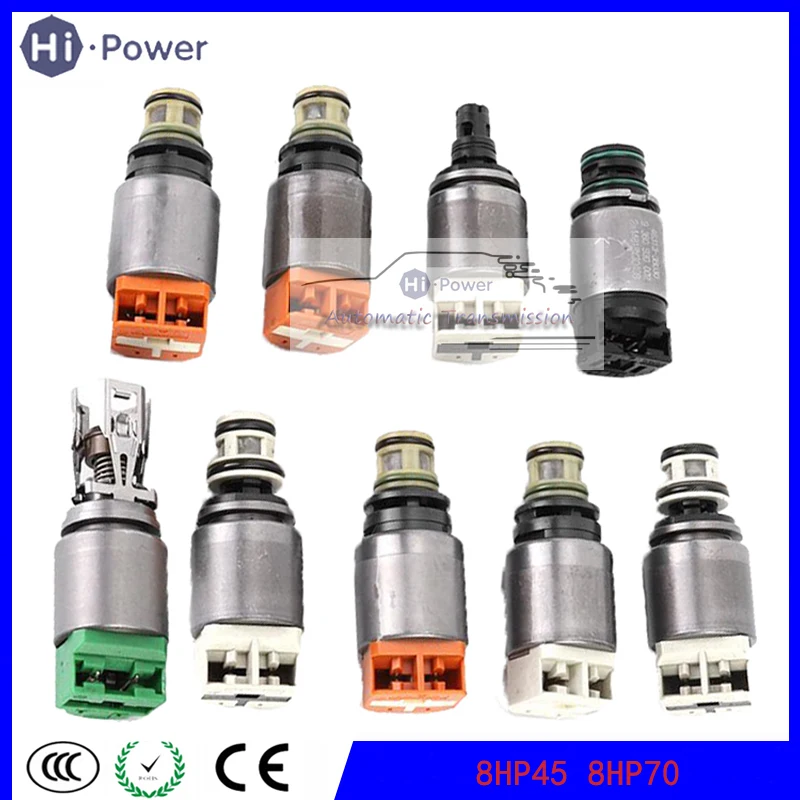 

9pcs 8HP70 8HP45 8HP55 Transmission Solenoid Valve Kit for Land Rover Discovery Alumiunm Alloy Gearbox Valve