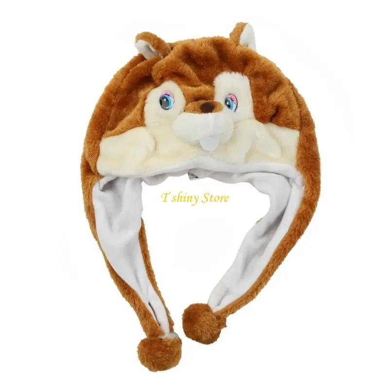 N58F Outdoor Warm Plush Animal Beanie Hat Cosplay Costume Multiple Styles Hats