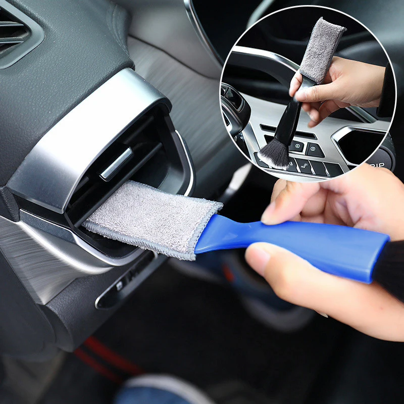 

Car Interior Wash Auto Air Conditioner Vent Blinds Detail Cleaning Brush Towel Dust Removal Outlet Duster Keyboard Cleaner