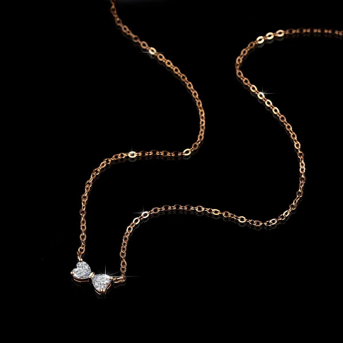 Lumira 18K Rose Gold Pendant Moissanite Necklace for Women, Elegant Bowknot Diamond-studded Clavicle Chain Gifts