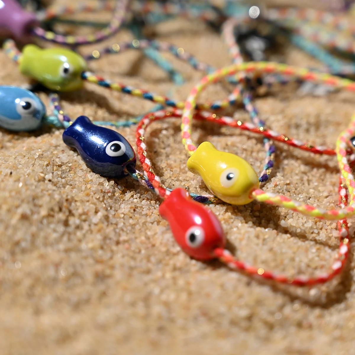 Trendy Multicolored Pull - String Ceramic Fish Bracelet Jewelry Women: Bohemian Style, Ideal for Wrist and Ankle image 6