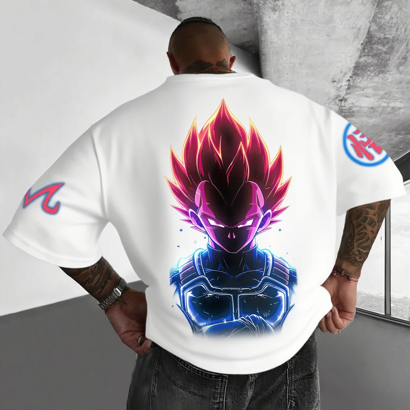 Anime Dragon Ball Z Vegeta T-shirt da uomo Streetwear T-shirt grafica oversize a maniche corte Estate Casual Top Manga Stampa Y2k Abbigliamento