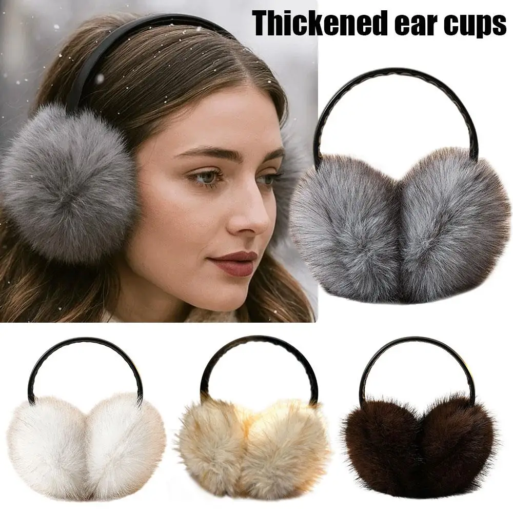 الشتاء فو الثعلب الفراء غطاء للأذنين للنساء الرجال الفراء سماعات الأذن دفئا كابل فروي الأذن يغطي الدافئة أفخم غطاء للأذنين للطقس البارد