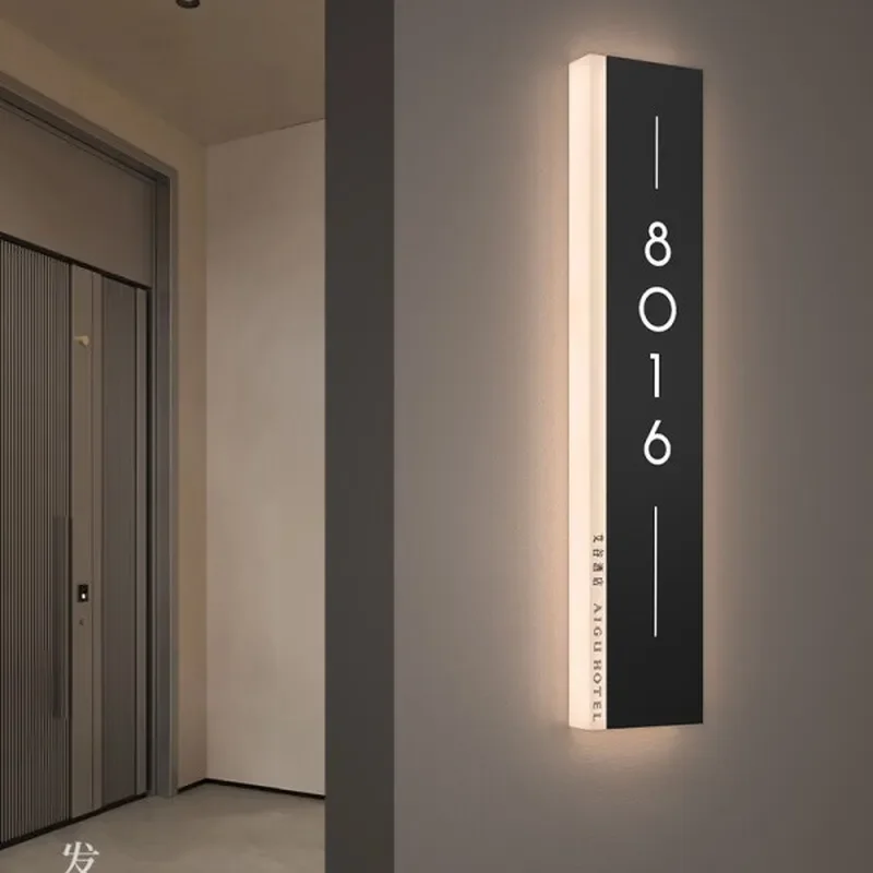 Creative Acrylic Hotel Room Number Plate Luminous House Card for B&B Beauty Salon Light Luxury Personalized Door Sign Decor