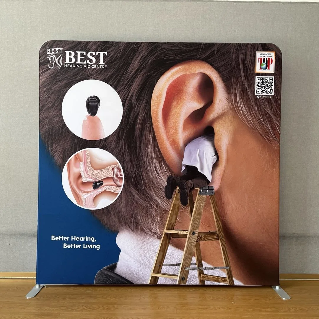 

8ft Lightweight Custom Tension Fabric Aluminum Pipe Booth Wall Display Backdrop Stand