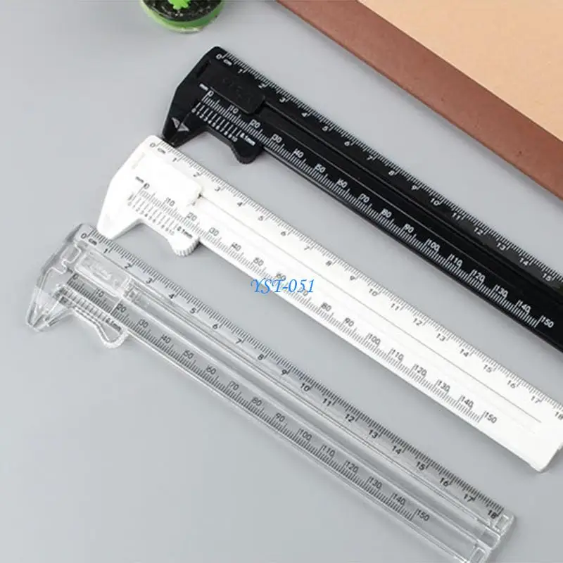 

E15A Double Scale Plastic Vernier Caliper, 0-6Inch / 0-7Inch 150mm/180mm Length Measuring Tool for Students Office