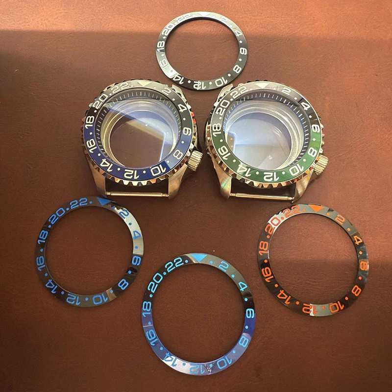 

42mm Bilayer Dome Sapphire Glass Case Fits NH35 NH36 4R35 7S26 4R36 Movement 28.5mm Dial Bezel Insert Men Watch Cases Refit