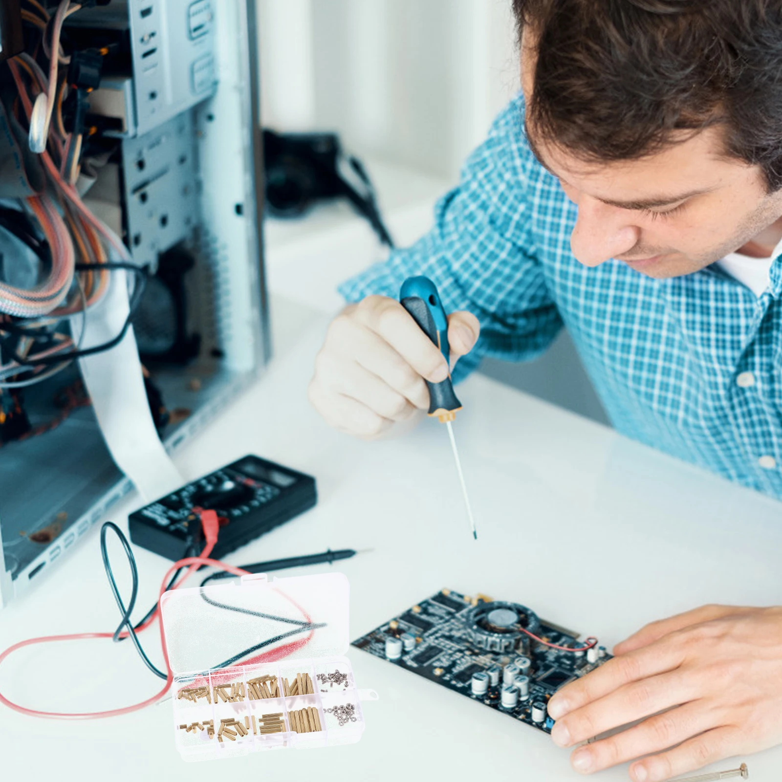 120pcs Brass Standoffs Screws Threaded Pcb Motherboard Spacers Corrosion Resistant Hardware Kit For Computer