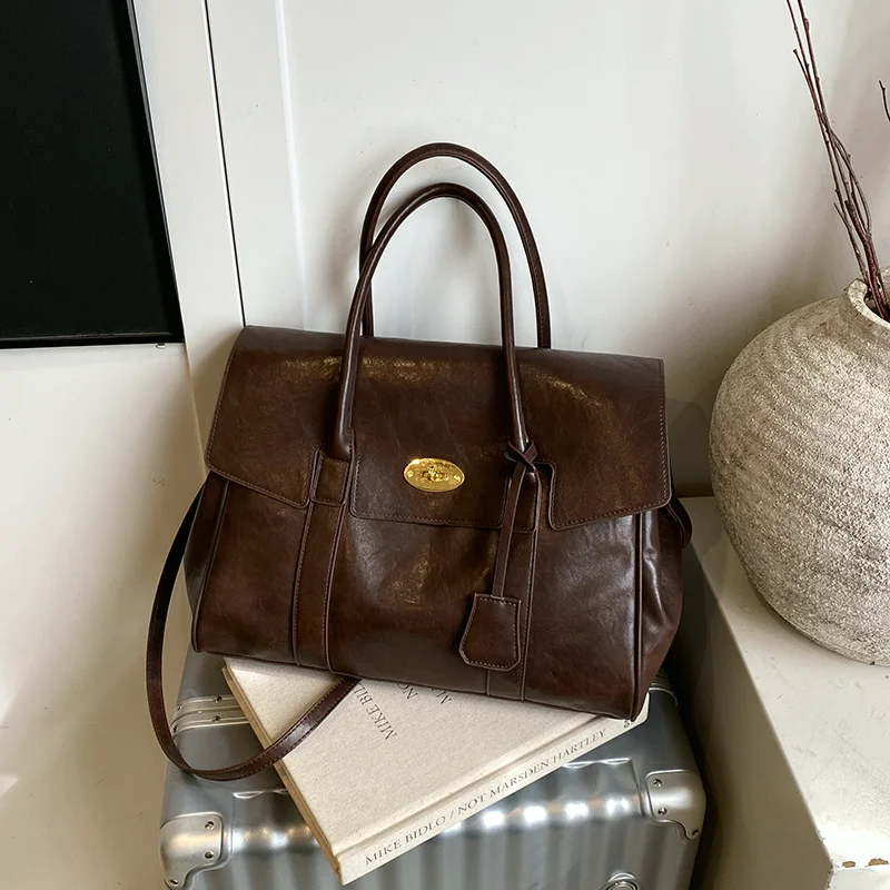 Vintage Handbag for Women Minimalist Top Handle Bag Large Capacity Casual Shoulder Crossbody Bag Daily Commute