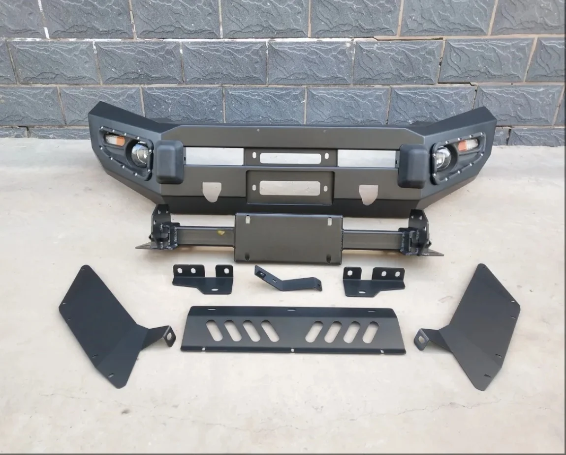 Brand-New Easy Install Steel Off-Road Anti-Collision Bumper with Winch Bracket Fog Light Cut-Outs for D-Max Models 2012-2016