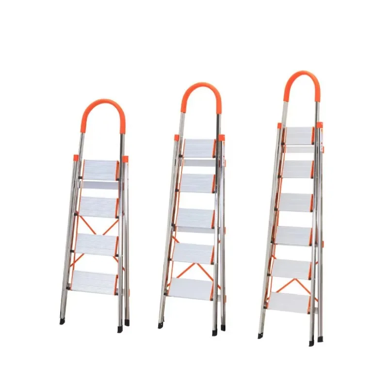 Aluminum Ladder 3/4/5/6Steps Portable Herringbone Folding Non-slip Ladder Home Indoor Ladder Marine RV Hardware Accessories