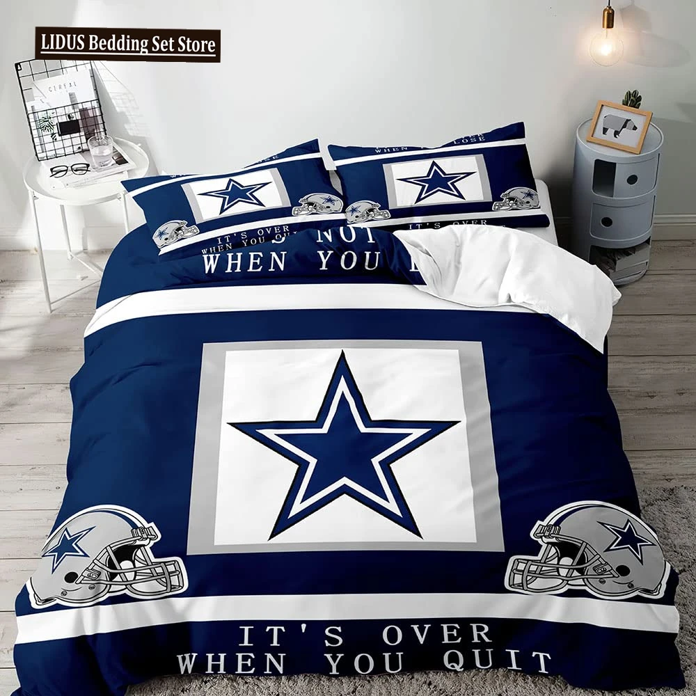 

American Football Duvet Cover Set,Sports Bedding Set,Navy Blue Comforter Cover Set,Inspirational Gifts For Men Boyfriend Husband