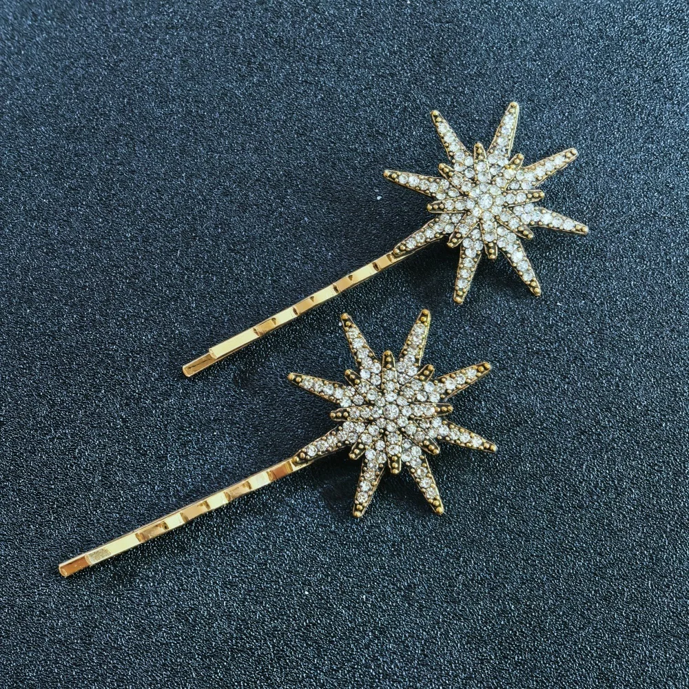 3/4-teiliges Set Kristall-Stern-Haarnadeln für Frauen und Mädchen, Metall-Haarspangen, Luxus-Haarnadeln für Damen, Hochzeits- und Braut-Haaraccessoires – Detail 24