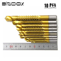 Binoax 6/10Pcs Titanium Coated HSS High Speed Steel Drill Bit Set Tool Woodworking