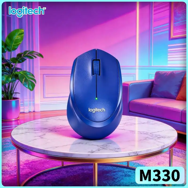 

Logitech M330 Silent Wireless Mouse 2.4GHz USB Receiver Hard Plastic for Home Office PC Laptop Study Desk Pad