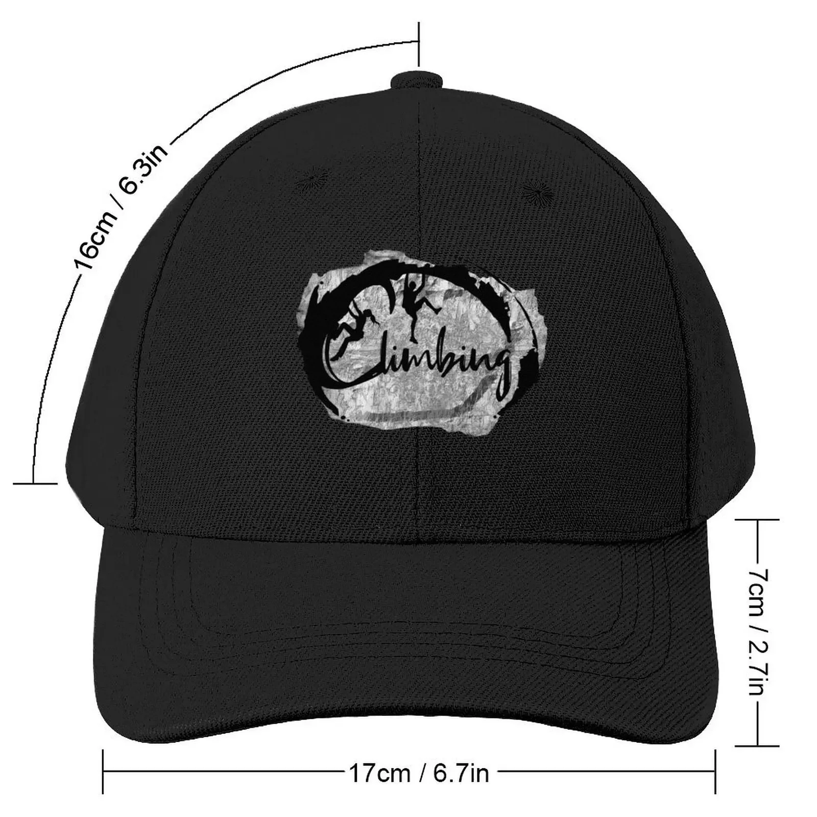 Climbing lettering and rock climbers - rock climbing gifts Baseball Cap Hat Baseball Cap cute Women Hats Men's