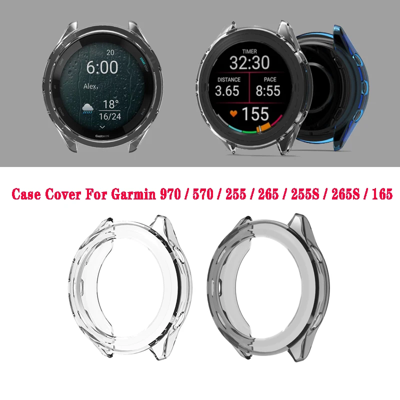 

Cover TPU Transparent Soft Case For Garmin Forerunner 970 / 570 / 255 / 265 / 965 / 255S / 265S / 165