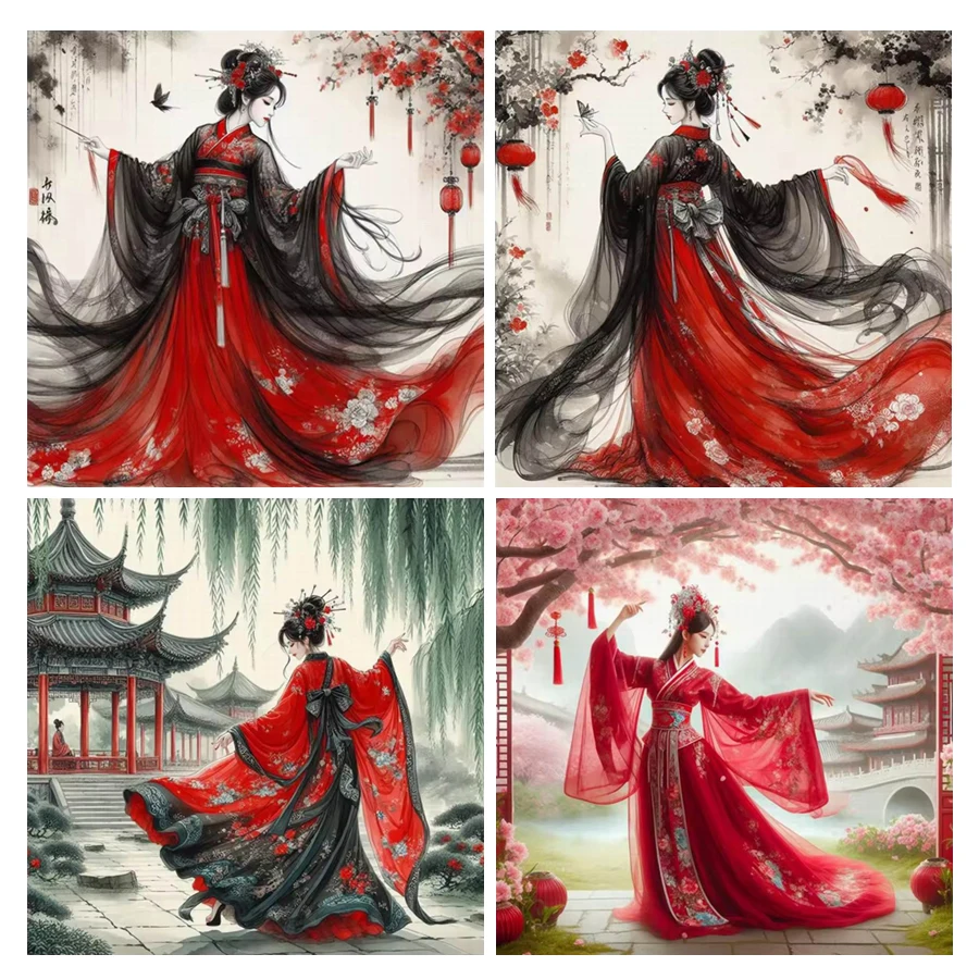 

Diy Алмазная картина, новая коллекция, древняя китайская женщина, полная квадратная круглая дрель, мозаика, вышивка, красота, изображение девушки