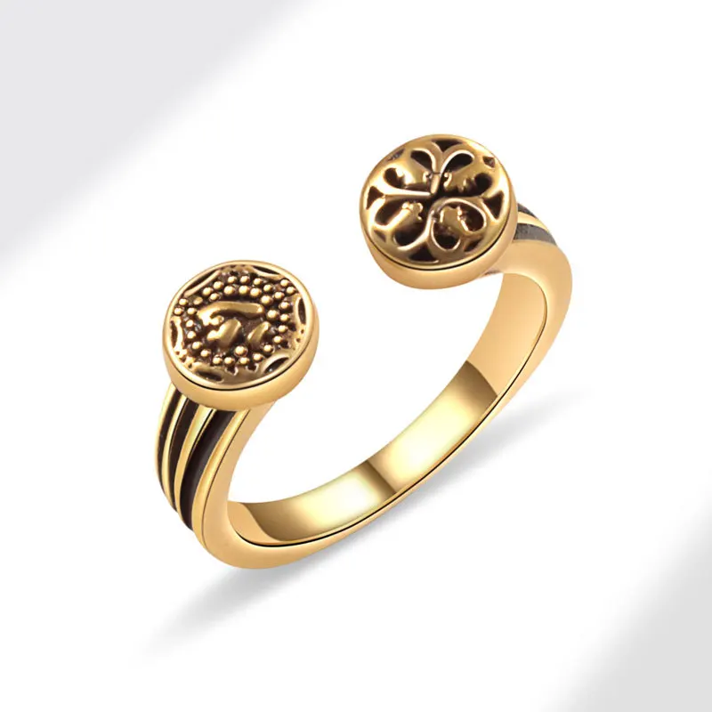 Retro Style Grass Flower Rings For Women Female Personality Fashion New Jewelry Accessories Gift Party