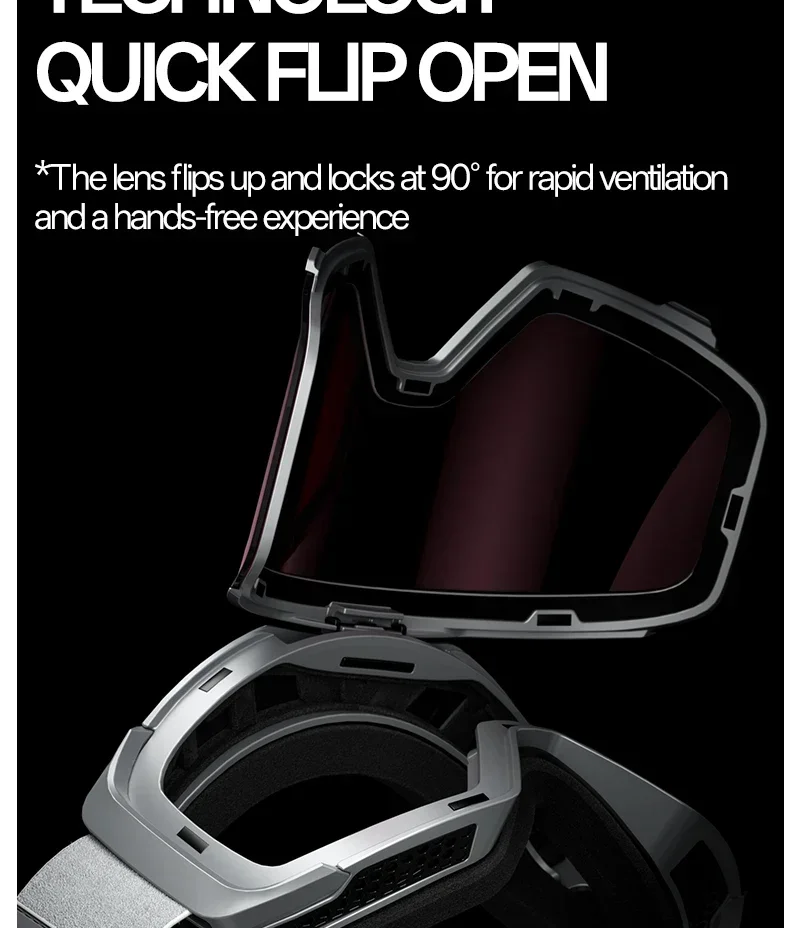 Kapvoe Hot Flip Over Magnetische UV400 Schneebrille Photochromatische Ski- und Schneemobilbrille für Herren und Damen, Antibeschlag-Snowboardbrille, Skiausrüstung – Detail 13