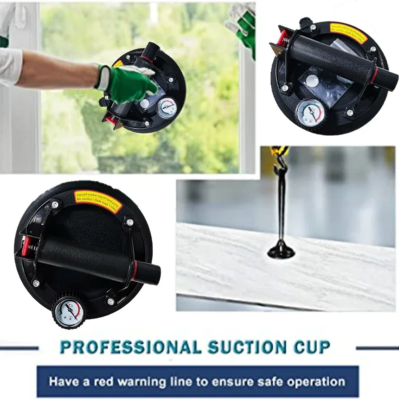 Upgrade 8 Inch 250KG Air Pump Vacuum Suction Cups Powerful Heavy-Duty Strong Hand Pump Sucker Lifted Magnets Handling Tools