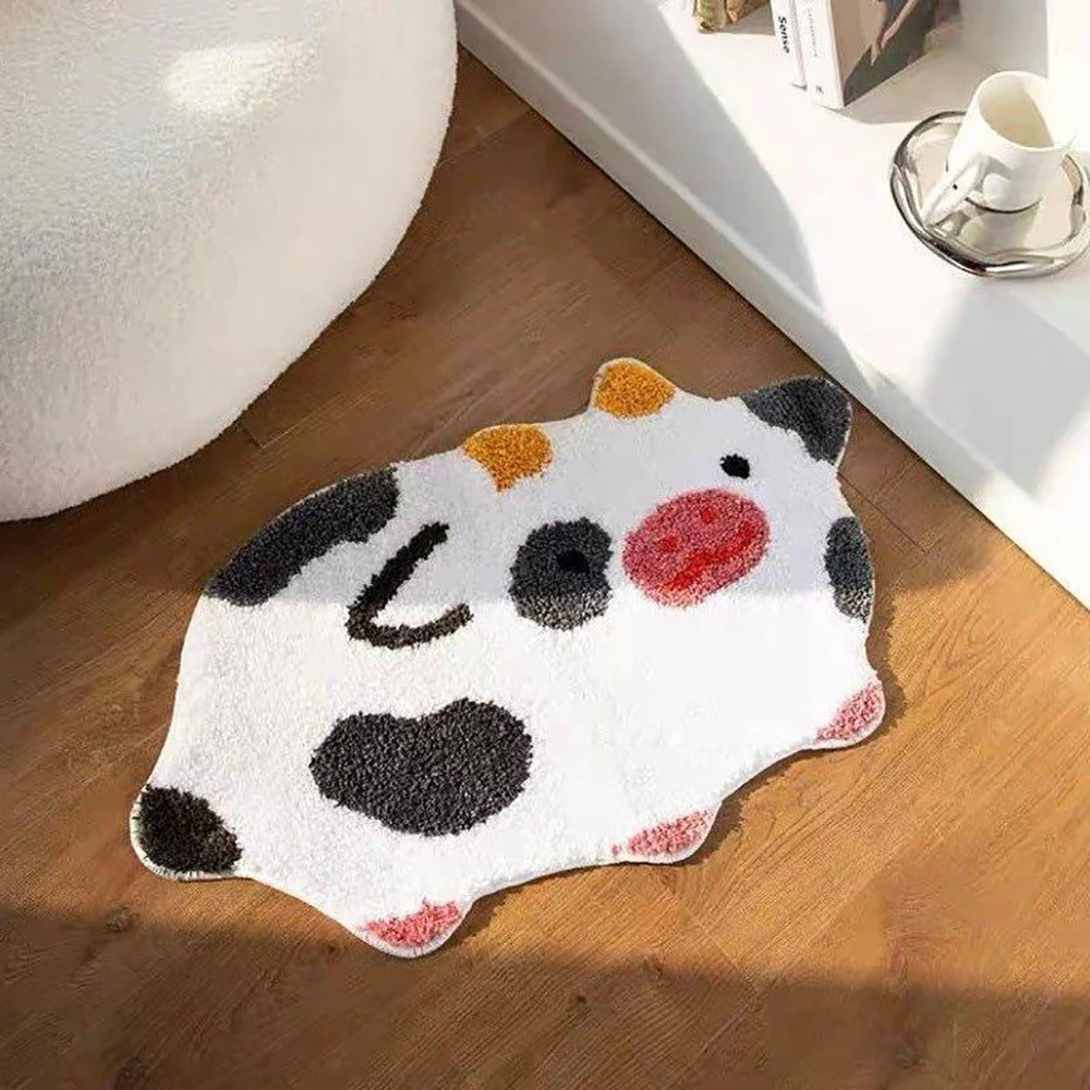 Cute milk boiled carpet bedroom aesthetic carpet unique living room kitchen decoration non-slip soft imitation cashmere carpet