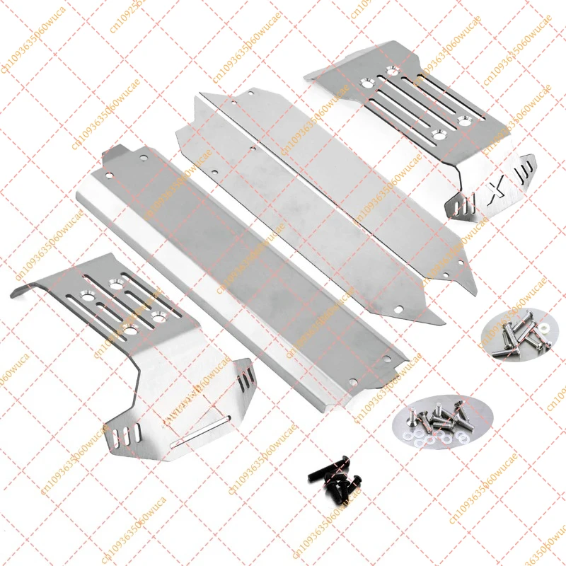 5pcs Stainless Steel Front Rear Chassis Armor Skid Plate Protector for TRAXXAS 1/10 MAXX V2.0 W/WIDEMAXX MONSTER TRUCK-89086-4