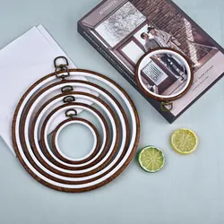 Wood Grain ABS Embroidery Stretch Embroidery Hoop Support Embroidery Circle Cross Stitch Tool Hoop Ring Sewing Accessories