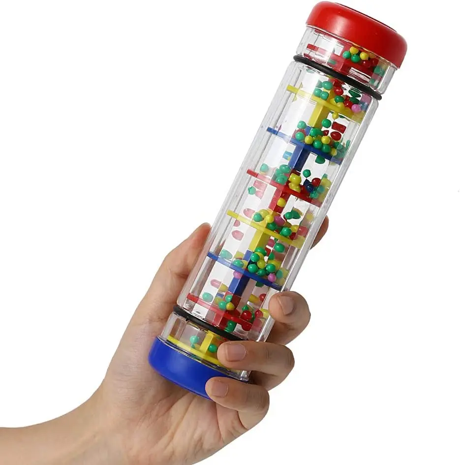 Rain Stick Brinquedos para Bebês, chocalho Shaker, Desenvolvimento Sensorial, Áudio Instrumento Musical, Rainmaker, 6-12 meses