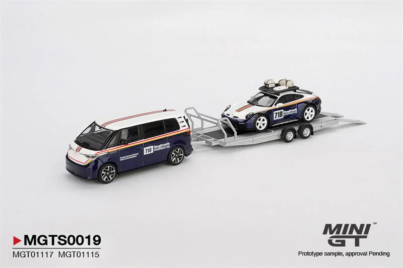 MINI GT 1:64 911 Dakar #718/ID. Buzz Centrum Gelderland Roughroads Set Alloy Vehicle Collectible Car Model