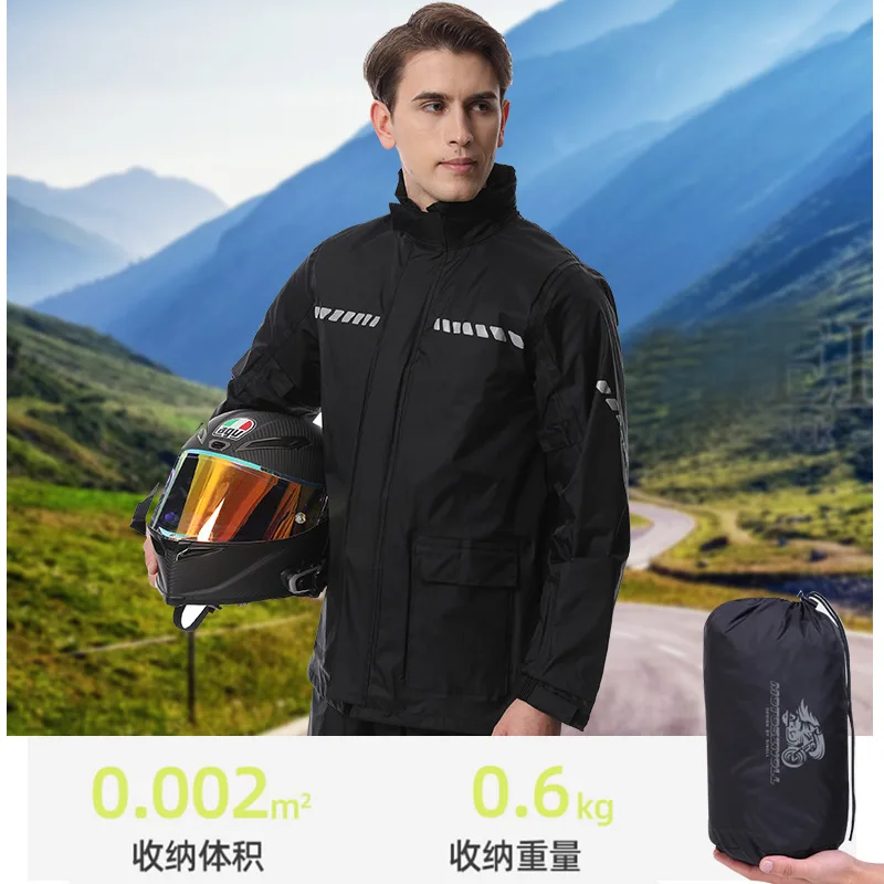 Reflective Raincoat Rain Pants Suit Men's Motorcycle Riding Waterproof Long Full Body RainstoRm Proof OutdOOr Fishing