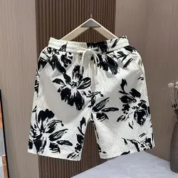 Summer Trendy Beach Pants Shorts Trendy Casual Pinch Pants Loose Printed Sports Thin New Travel Pants