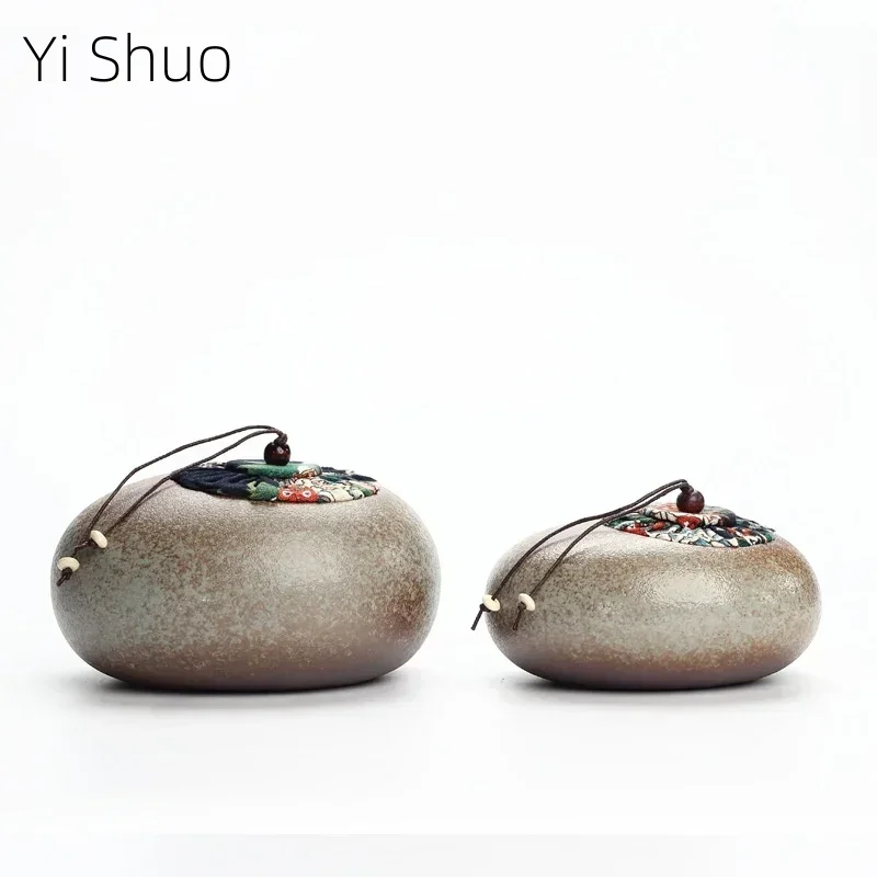 

Big Trumpet Stoneware Sealed Storage Tank Tea Ceramic Pot Tea Container Ceramic Jar Tea Bucket