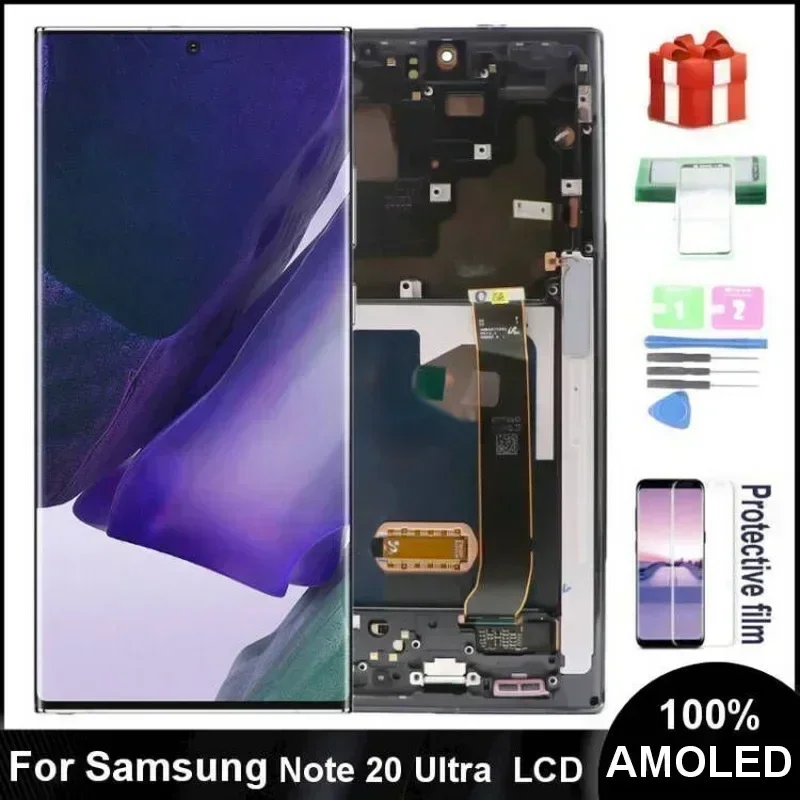 100% AMOLED Note 20 Ultra LCD Screen For Samsung Galaxy Note20 Ultra N985 N985F SM-N985F/DS N986B 5G Display Touch Digitizer