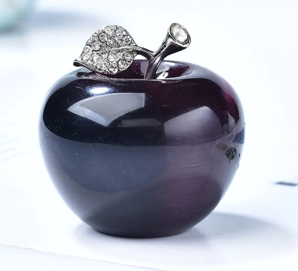 Apple Shape Cat Eye Stone Charms for Jewelry Making Natural Stone