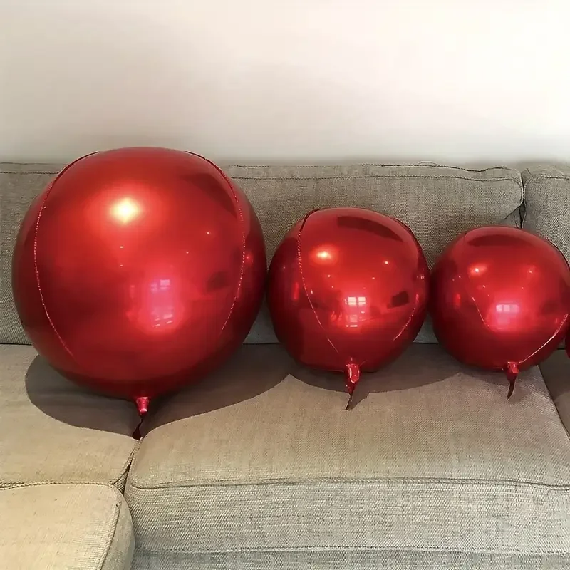 10~32 Zoll rote 4D-Hochzeitsballons, großer 4D-Rot-Silberfolienballon, DIY-Dekor, Geburtstag, Babyparty, Brautparty, Foto-Requisite, Dekor – Detail 6
