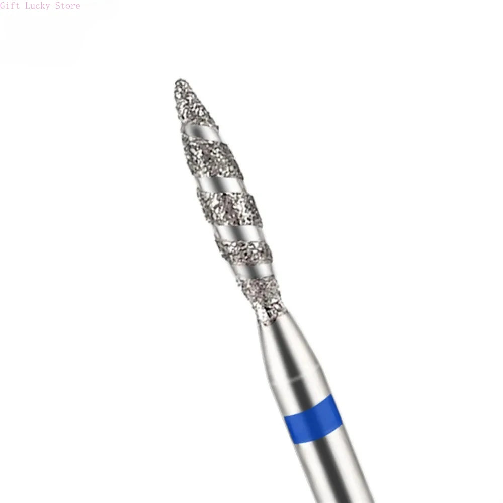 เล็บเท้าเพชร Burrs สําหรับไฟฟ้า Polisher อุปกรณ์เสริมเครื่องมือ 1/2 ชิ้น/กล่อง Tornado เปลวไฟเพชรเจาะเล็บ Bit Milling Cutters