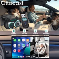 Ottocast Cabin Care Adaptador CarPlay inalámbrico 1080P Cámara para asiento trasero de coche 150 ° Noche gran angular para niños y mascotas para Benz Toyota VW