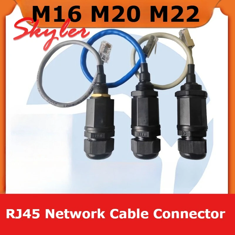 RJ45 Cat5e Network Connector M16 M20 M22 Gigabit Ethernet Cable Crystal Head Outdoor Waterproofing AP Junction Box with Shield