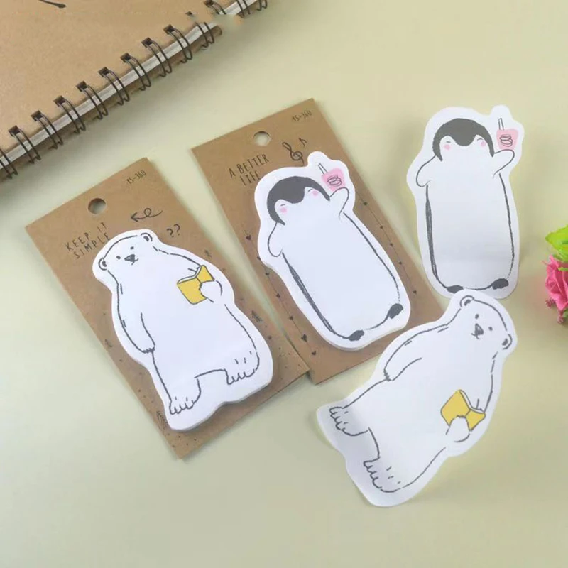 120 Sheets Sticky Notes Cartoon Animal Sticky Adhesive Notes Memo Pads Notes Cute Sticky Pad Self Stick Notepad Page Markers