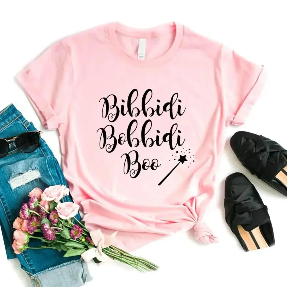 BIBBIDI BOBBIDI BOO  Print 2024 Summer Women Tshirts Cotton Casual Funny t Shirt For Lady  Yong Girl Top Tee y2k top aesthetic