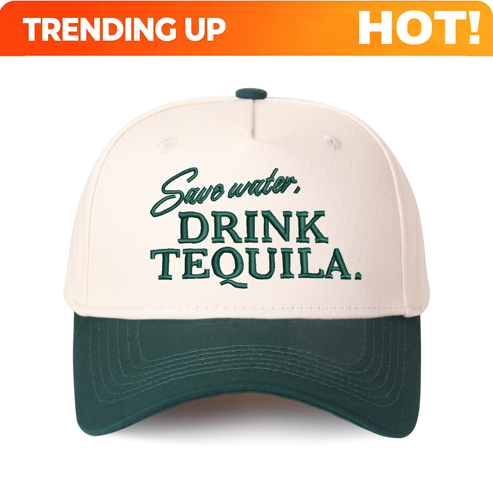 Save Water Drink Tequila Vintage Trucker Hat | Margaret, Apero, Espresso Theme | Adult Premium Trendy Baseball Cap
